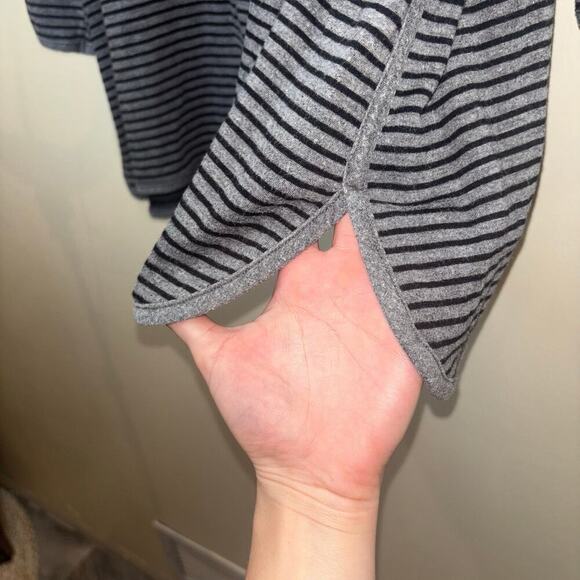 Eileen Fisher Loungewear Set- Striped Tencel Blend Gray and Black Top & Pants - Picture 12 of 15